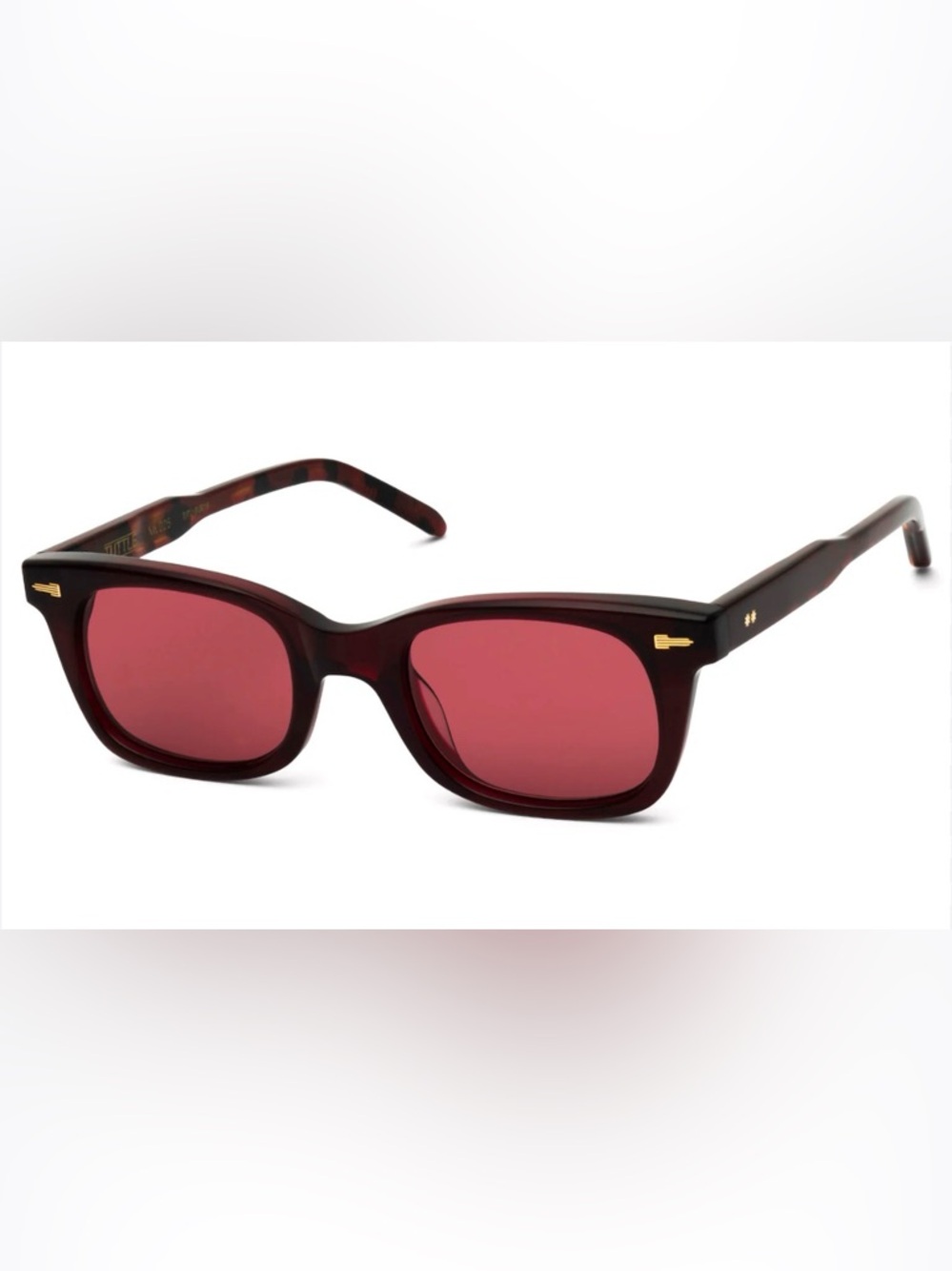 Burgundy Square Sunglasses with Red Lenses